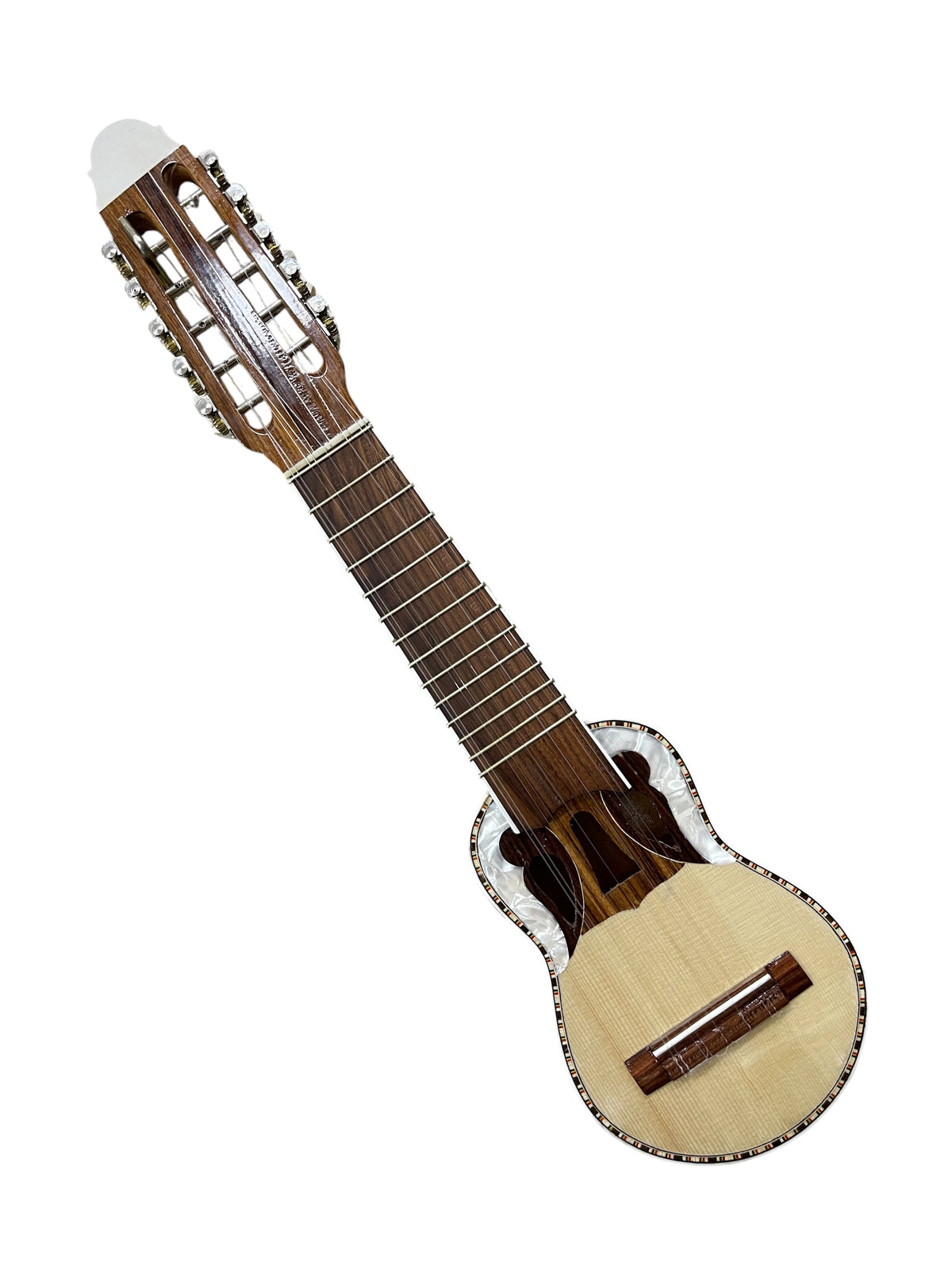 Walaycho (Mini Charango) – Solid Naranjillo Wood with Pearl Binding, Handmade in Bolivia