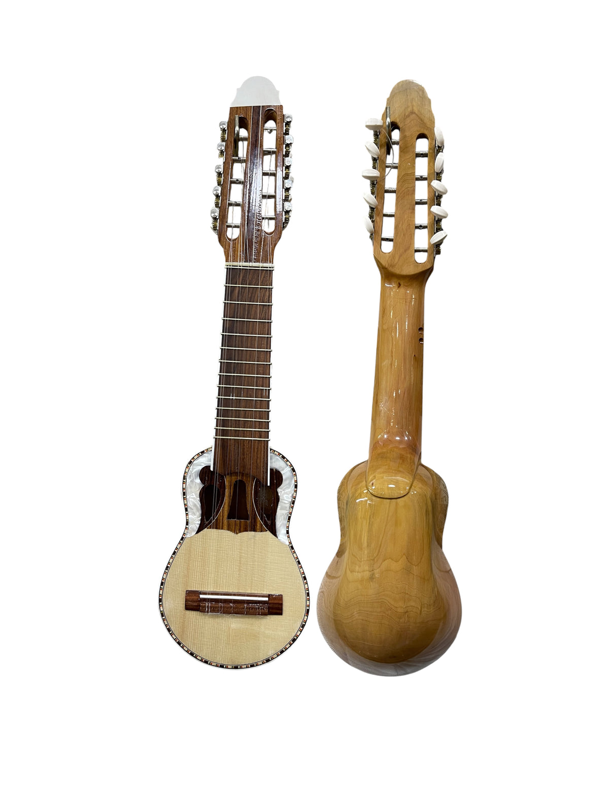 Walaycho (Mini Charango) – Solid Naranjillo Wood with Pearl Binding, Handmade in Bolivia