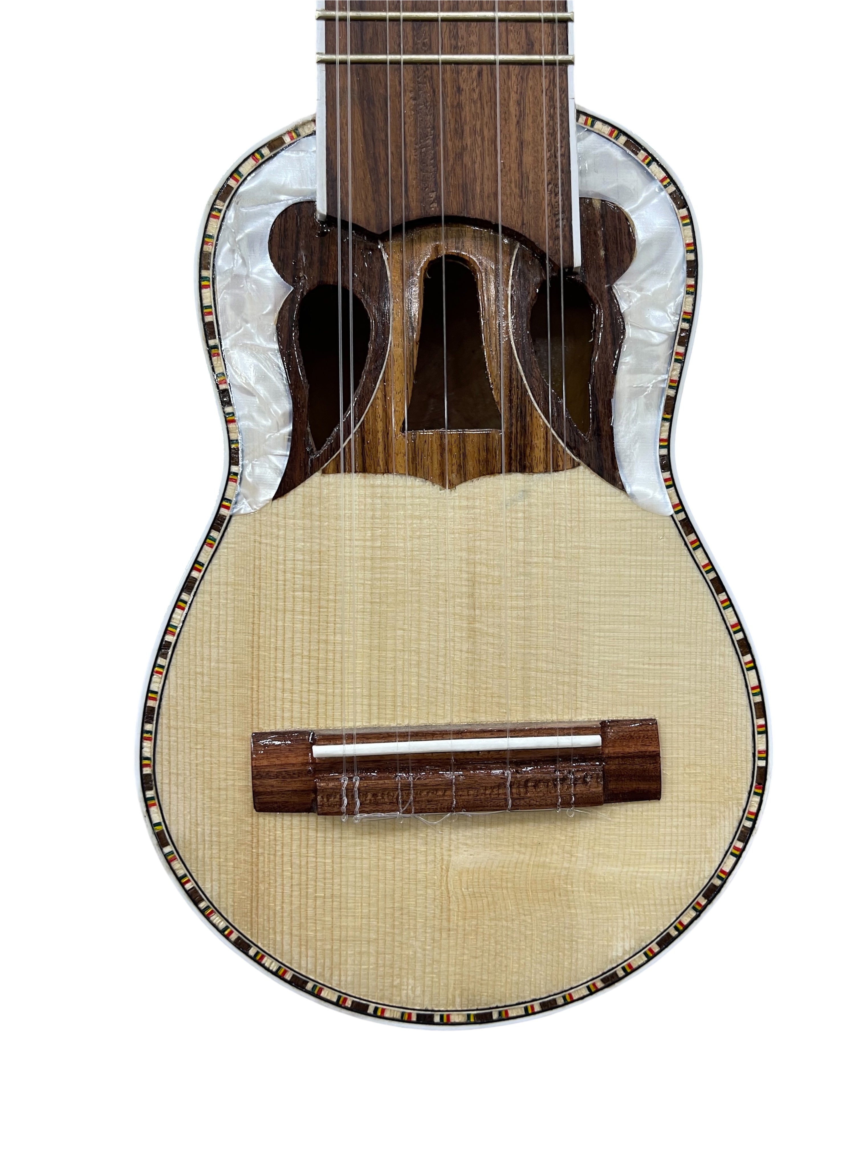 Walaycho (Mini Charango) – Solid Naranjillo Wood with Pearl Binding, Handmade in Bolivia