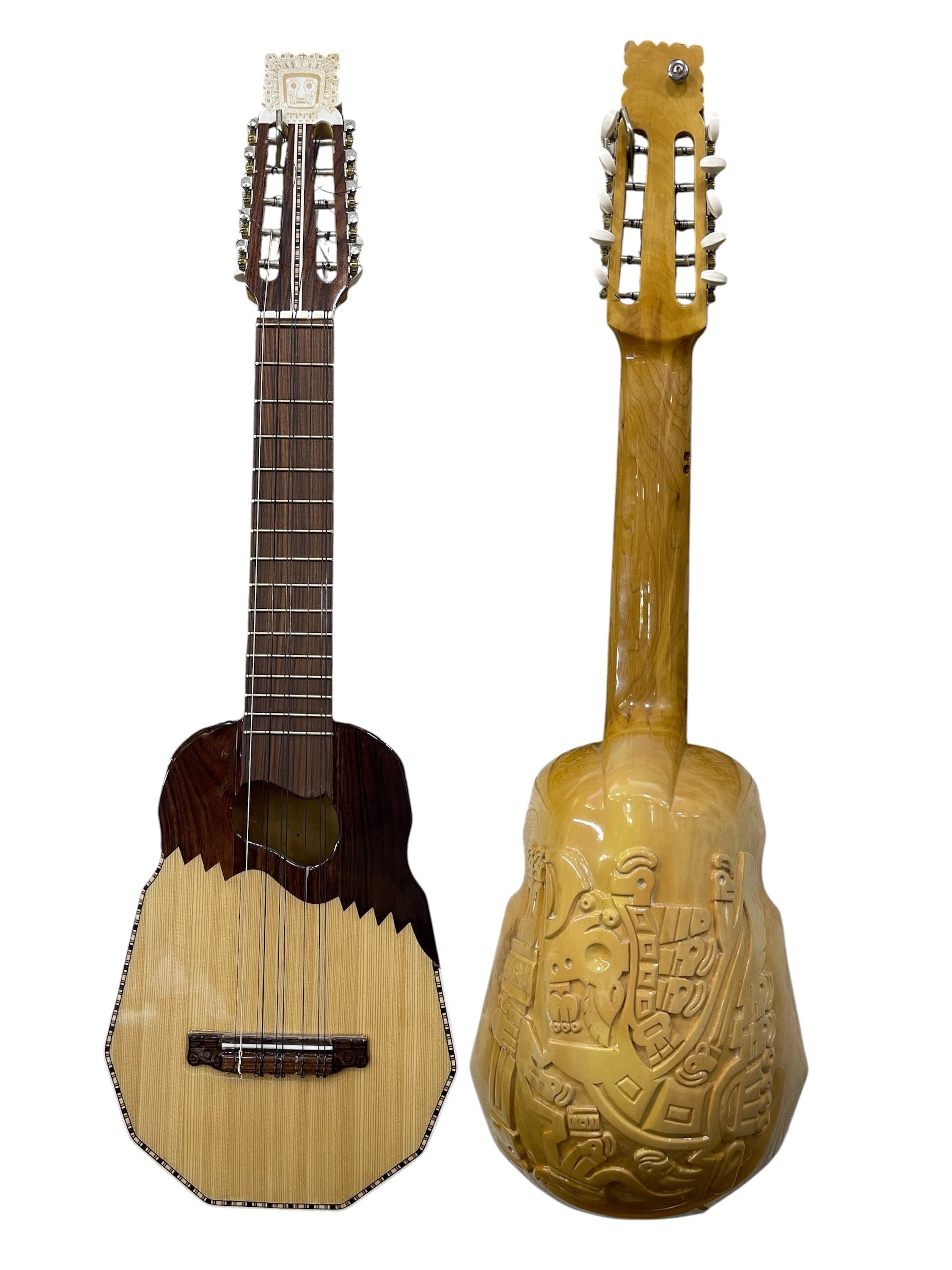 Professional Handmade Bolivian Ronroco – Carved Naranjillo Wood, Tiwanaku Design, Jacaranda Fingerboard